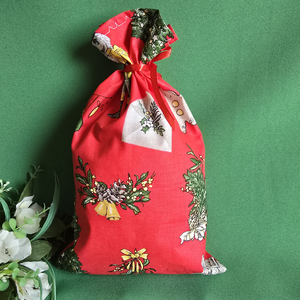 Diótörő, mézeskalács, fenyődísz mintás mikulás zsák, textil ajándéktasak - karácsony - mikulás - mikulás zsák - Meska.hu
