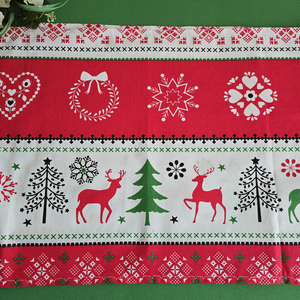 Fenyőfa, rénszarvas mintás karácsonyi asztalközép, asztali futó, terítő - karácsony - adventi díszek - adventi asztaldísz - Meska.hu