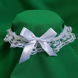 Hófehér csipkés, hófehér masnis menyasszonyi harisnyakötő, combcsipke, Esküvő, Kiegészítők, Harisnyatartó & Valami kék, Varrás, MESKA