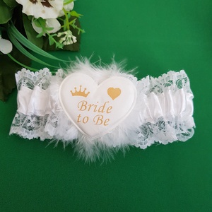 Bride to be feliratú szatén, csipkés harisnyakötő lánybúcsúra - Meska.hu