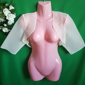 kb. XL-es ekrü színű, -es ujjú organza boleró - Meska.hu