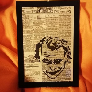 JOKER (Heath Ledger) / FALI KÉP (A/4-es méretű), Művészet, Grafika & Illusztráció, Egyéb rajzok, Festett tárgyak, MESKA