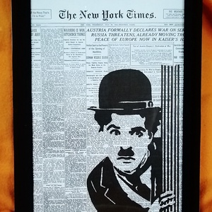 Chaplin / FALI KÉP (A/4-es méretű), Művészet, Grafika & Illusztráció, Egyéb rajzok, Festett tárgyak, MESKA