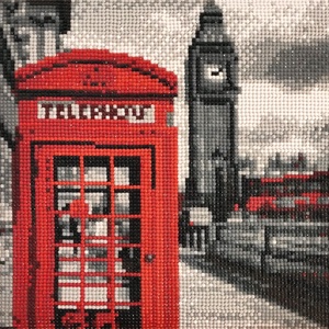 Londoni Big Ben és egy piros telefonfülke, Otthon & Lakás, Dekoráció, Kép & Falikép, Mozaik kép, Mozaik, MESKA