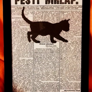 MACSKA / FALI KÉP (A/4-es méretű), Otthon & Életmód, Dekoráció, Kép & Falikép, Plakát, Festett tárgyak, MESKA