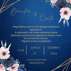 Blue esküvői meghívó, Esküvő, Meghívó & Kártya, Meghívó, Fotó, grafika, rajz, illusztráció, MESKA