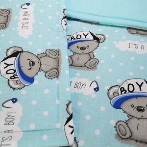 Bélelt baba takaró + párna szett It's a boy kék macis, Otthon & Életmód, Babaszoba, gyerekszoba, Szett kiságyba, Varrás, MESKA