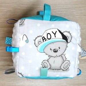 Babakocka It's a boy macis szürke alapon  - játék & sport - 3 éves kor alattiaknak - babakocka - Meska.hu
