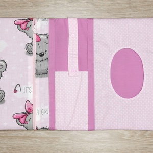 Utazó pelenkatartó táska It's a girl rózsaszín macis - játék & sport - babalátogató ajándékcsomag - Meska.hu