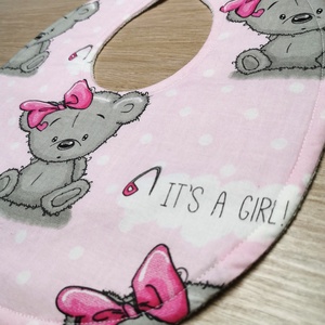 Baba látogató ajándék csomag 3 db-os kicsi It's a girl rózsaszín macis - játék & sport - babalátogató ajándékcsomag - Meska.hu