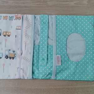 PRÉMIUM Utazó pelenkatartó táska Kis vonat, Táska & Tok, Pelenkatáska, Pelenkázó neszeszer, pelenkatartó, Varrás, MESKA