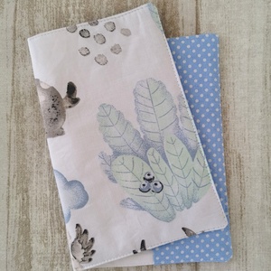 Egészségügyi kiskönyv borító - Süni, róka, bagoly, őzi kék pöttyös belsővel - UNISEX, Otthon & Életmód, Papír, írószer, Egészségügyi kiskönyv borító, Varrás, MESKA