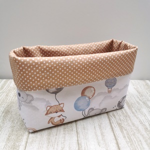 Textil asztali tároló babaszobába - Elefánt, róka, koala lufival UNISEX - Meska.hu