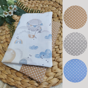 Egészségügyi kiskönyv borító - Elefánt, róka, koala lufival - beige pöttyös UNISEX - játék & sport - babalátogató ajándékcsomag - Meska.hu
