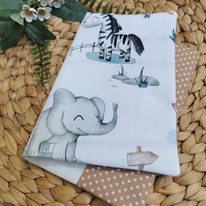 PRÉMIUM Egészségügyi kiskönyv borító állatkert - beige pöttyös UNISEX, Otthon & Életmód, Papír, írószer, Egészségügyi kiskönyv borító, Varrás, MESKA