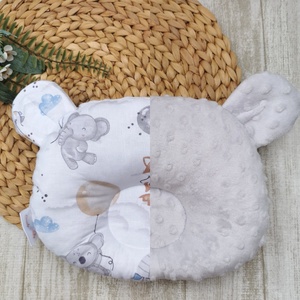 Stabilizáló MACI párna - Elefánt, róka, koala lufival - világos szürke minkyvel , Otthon & Életmód, Babaszoba, gyerekszoba, Gyerek díszpárna, Varrás, MESKA