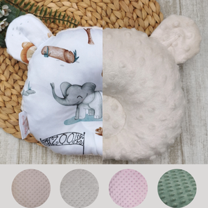 PRÉMIUM Stabilizáló MACI párna állatkert - beige minkyvel UNISEX - otthon & életmód - babaszoba, gyerekszoba - gyerek díszpárna - Meska.hu