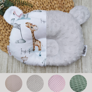 PRÉMIUM Stabilizáló MACI párna állatkert - világos szürke minkyvel UNISEX - otthon & életmód - babaszoba, gyerekszoba - gyerek díszpárna - Meska.hu
