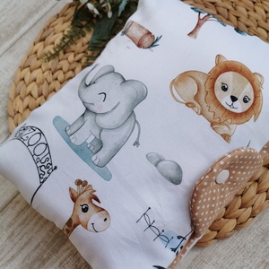 PRÉMIUM Utazó pelenkatartó táska állatkert - beige pöttyös, Táska & Tok, Pelenkatáska, Pelenkatartó tok, Varrás, MESKA