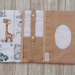 PRÉMIUM Utazó pelenkatartó táska állatkert - beige pöttyös - táska & tok - pelenkatáska - pelenkatartó tok - Meska.hu