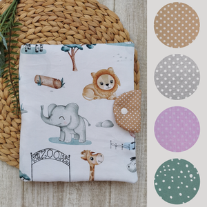 PRÉMIUM Utazó pelenkatartó táska állatkert - beige pöttyös - táska & tok - pelenkatáska - pelenkatartó tok - Meska.hu