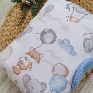 Utazó pelenkatartó táska Elefánt, róka, koala lufival - világos kék pöttyös, Táska & Tok, Pelenkatáska, Pelenkatartó tok, Varrás, MESKA