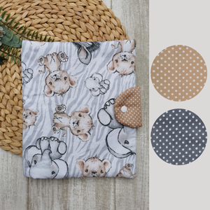 Utazó pelenkatartó táska Bébi állatos UNISEX bézs pöttyös belsővel - táska & tok - pelenkatáska - pelenkatartó tok - Meska.hu