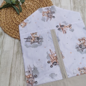 Óvodai Szett 2 db-os - Ruhazsák és tornazsák barna repülős maci- beige UNISEX - játék & sport - ovis felszerelés - ovis szett - Meska.hu