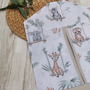 Óvodai Szett 3 db-os - Ruhazsák tornazsák és tisztasági zsák hintázó szafari állatok- beige UNISEX - játék & sport - ovis felszerelés - ovis szett - Meska.hu