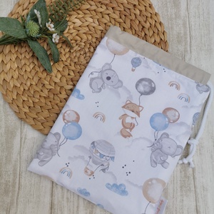Óvodai Szett 3 db-os - Ruhazsák, tornazsák és tisztasági zsák Elefánt, róka, koala lufival- beige UNISEX - játék & sport - ovis felszerelés - ovis szett - Meska.hu