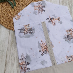 Óvodai vállfás ruhazsák barna repülős maci- beige UNISEX - játék & sport - ovis felszerelés - ovis szett - Meska.hu