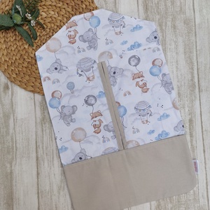 Óvodai vállfás ruhazsák Elefánt, róka, koala lufival- beige UNISEX, Játék & Sport, Ovis felszerelés, Ovis szett, Varrás, MESKA