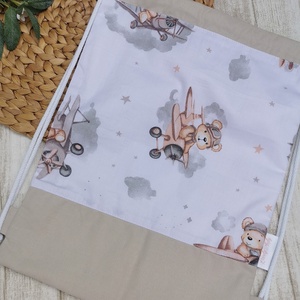 Óvodai tornazsák barna repülős maci- beige UNISEX, Játék & Sport, Ovis felszerelés, Ovis szett, Varrás, MESKA