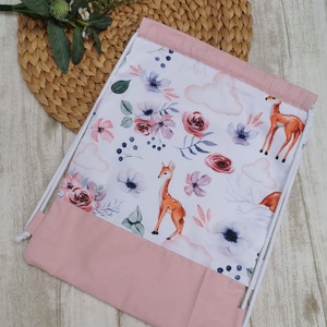 PRÉMIUM Óvodai tornazsák Őzikés- rózsaszín - játék & sport - ovis felszerelés - ovis szett - Meska.hu