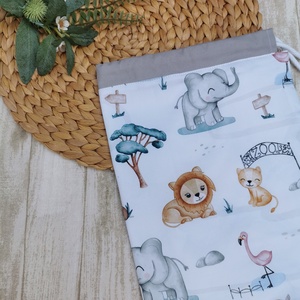 PRÉMIUM Ovis tisztasági zsák - állatkert- szürke - játék & sport - ovis felszerelés - tisztasági csomag - Meska.hu