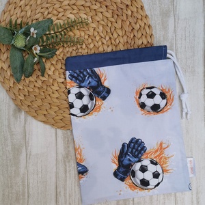 Ovis tisztasági zsák - focis- sötétkék - játék & sport - ovis felszerelés - tisztasági csomag - Meska.hu