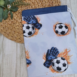 Ovis tisztasági zsák - focis- sötétkék - játék & sport - ovis felszerelés - tisztasági csomag - Meska.hu