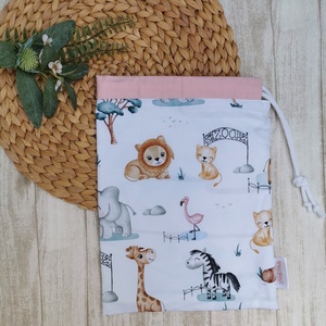 PRÉMIUM Ovis tisztasági zsák - állatkert- rózsaszín - játék & sport - ovis felszerelés - tisztasági csomag - Meska.hu