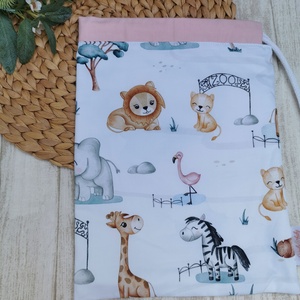 PRÉMIUM Ovis tisztasági zsák - állatkert- rózsaszín - játék & sport - ovis felszerelés - tisztasági csomag - Meska.hu