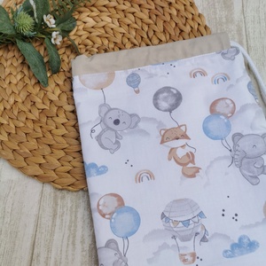 Ovis tisztasági zsák - Elefánt, róka, koala lufival- beige UNISEX - játék & sport - ovis felszerelés - tisztasági csomag - Meska.hu