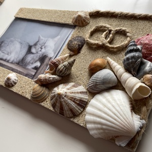Kézzel készített kagylós képkeret 4., Otthon & Lakás, Dekoráció, Kép & Falikép, Képkeret, Mindenmás, MESKA