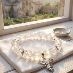 Szelenit / roppantott hegyikristaly karkötő - Meska.hu