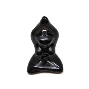 Figura Obszidián jógini 4cm, Kellékek & szerszámok, Ásvány alapanyag, Ásvány figura, , MESKA
