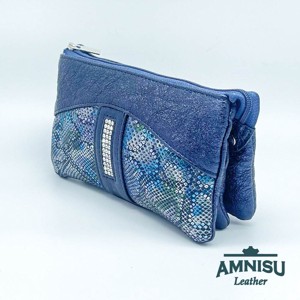 Metál sötétkék - kígyómintás egyenes kristály köves női pénztárca G6008 - táska & tok - pénztárca & más tok - pénztárca - női pénztárca - Meska.hu