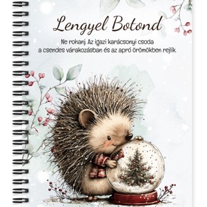 Személyre szabható - Cuki téli süni és a hógömb mintás A6-os füzet, Otthon & Életmód, Papír, írószer, Jegyzetfüzet & Napló, , MESKA