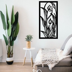 Vonalas virágok falikép fából, Otthon & Életmód, Dekoráció, Kép & Falikép, , MESKA