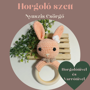 Horgoló szett - Horgolótűvel - DIY - Csináld magad - Nyuszis Csörgő - Meska.hu