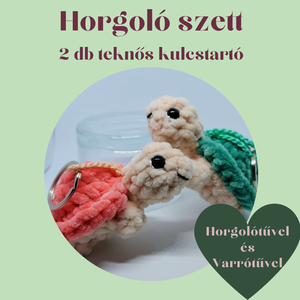 Horgoló szett - Horgolótűvel - DIY - Csináld magad - Teknős Kulcstartó - diy (csináld magad) - egységcsomag - Meska.hu