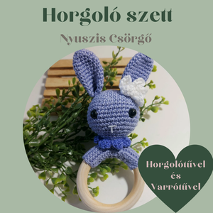Horgoló szett - Horgolótűvel - DIY - Csináld magad - Nyuszis Csörgő - Meska.hu