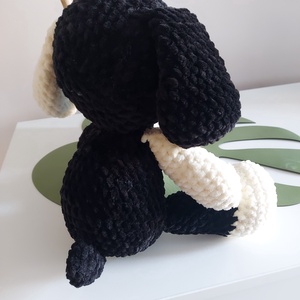 Horgolt Fekete - Fehér Kutya Amigurumi - játék & sport - plüssállat & játékfigura - kutya - Meska.hu